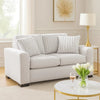 Zian Loveseat | Light Gray Microfiber & Corduroy | 2 Pillows | 66"