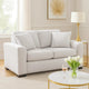 Zian Loveseat | Light Gray Microfiber & Corduroy | 2 Pillows | 66"