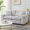 Zian Loveseat | Light Gray Microfiber & Corduroy | 2 Pillows | 66"