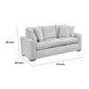 Zian Sofa | Light Gray Microfiber & Corduroy | 4 Matching Pillows | 92"