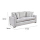 Zian Sofa | Light Gray Microfiber & Corduroy | 4 Matching Pillows | 92"