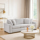 Zian Sofa | Light Gray Microfiber & Corduroy | 4 Matching Pillows | 92"
