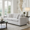 Zian Sofa | Light Gray Microfiber & Corduroy | 4 Matching Pillows | 92"