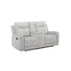 Lupe Double Manual Reclining Loveseat w Console | Light Gray Microfiber