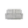 Lupe Double Manual Reclining Loveseat w Console | Light Gray Microfiber