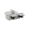 Lupe Double Manual Reclining Loveseat w Console | Light Gray Microfiber