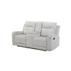 Lupe Double Manual Reclining Loveseat w Console | Light Gray Microfiber