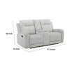 Lupe Double Manual Reclining Loveseat w Console | Light Gray Microfiber