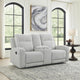 Lupe Double Manual Reclining Loveseat w Console | Light Gray Microfiber