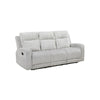Lupe Double Manual Reclining Sofa w Plush Cushions | Light Gray Microfiber