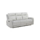 Lupe Double Manual Reclining Sofa w Plush Cushions | Light Gray Microfiber