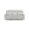 Lupe Double Manual Reclining Sofa w Plush Cushions | Light Gray Microfiber
