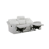 Lupe Double Manual Reclining Sofa w Plush Cushions | Light Gray Microfiber