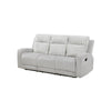 Lupe Double Manual Reclining Sofa w Plush Cushions | Light Gray Microfiber