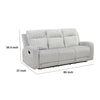 Lupe Double Manual Reclining Sofa w Plush Cushions | Light Gray Microfiber