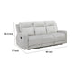Lupe Double Manual Reclining Sofa w Plush Cushions | Light Gray Microfiber