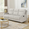 Lupe Double Manual Reclining Sofa w Plush Cushions | Light Gray Microfiber