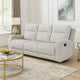 Lupe Double Manual Reclining Sofa w Plush Cushions | Light Gray Microfiber