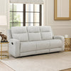 Lupe Double Manual Reclining Sofa w Plush Cushions | Light Gray Microfiber