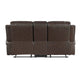 Seba Manual Reclining Loveseat w Center Console | Brown Leather Match