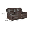 Seba Manual Reclining Loveseat w Center Console | Brown Leather Match