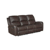 Seba Manual Reclining Sofa | Brown Faux & Real Leather | Foam Cushions