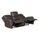 Seba Manual Reclining Sofa | Brown Faux & Real Leather | Foam Cushions