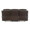 Seba Manual Reclining Sofa | Brown Faux & Real Leather | Foam Cushions