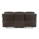 Seba Manual Reclining Sofa | Brown Faux & Real Leather | Foam Cushions