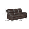 Seba Manual Reclining Sofa | Brown Faux & Real Leather | Foam Cushions