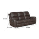 Seba Manual Reclining Sofa | Brown Faux & Real Leather | Foam Cushions