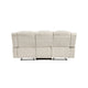 Reo Double Manual Reclining Sofa w Nailhead Trim | Beige Chenille