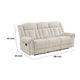 Reo Double Manual Reclining Sofa w Nailhead Trim | Beige Chenille