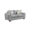 Gini Loveseat | 6 Accent Pillows | Nailhead Trim | Gray Chenille | 70"