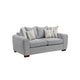 Gini Loveseat | 6 Accent Pillows | Nailhead Trim | Gray Chenille | 70"