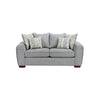 Gini Loveseat | 6 Accent Pillows | Nailhead Trim | Gray Chenille | 70"