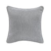 Gini Loveseat | 6 Accent Pillows | Nailhead Trim | Gray Chenille | 70"