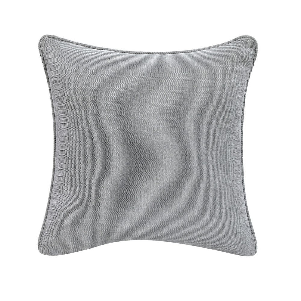 Gini Loveseat | 6 Accent Pillows | Nailhead Trim | Gray Chenille | 70"