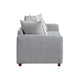 Gini Loveseat | 6 Accent Pillows | Nailhead Trim | Gray Chenille | 70"