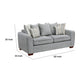 Gini Loveseat | 6 Accent Pillows | Nailhead Trim | Gray Chenille | 70"