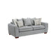 Gini Sofa | 7 Accent Pillows | Nailhead Trim | Gray Chenille | 82"