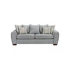 Gini Sofa | 7 Accent Pillows | Nailhead Trim | Gray Chenille | 82"