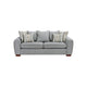 Gini Sofa | 7 Accent Pillows | Nailhead Trim | Gray Chenille | 82"