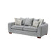 Gini Sofa | 7 Accent Pillows | Nailhead Trim | Gray Chenille | 82"