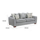 Gini Sofa | 7 Accent Pillows | Nailhead Trim | Gray Chenille | 82"