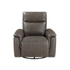 Jen Manual Swivel Glider Reclining Chair | Dark Brown Top Grain Leather