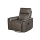 Jen Manual Swivel Glider Reclining Chair | Dark Brown Top Grain Leather