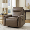 Jen Manual Swivel Glider Reclining Chair | Dark Brown Top Grain Leather