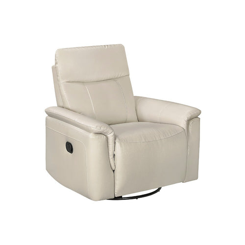 Jen Manual Swivel Glider Reclining Chair | Taupe Top Grain Leather