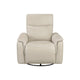 Jen Manual Swivel Glider Reclining Chair | Taupe Top Grain Leather